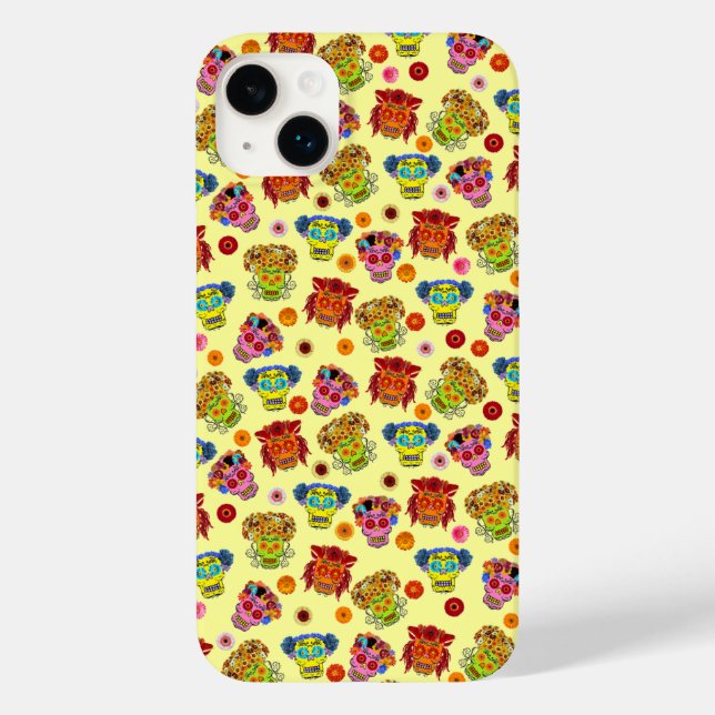 Coques Case-Mate iPhone Crâne à sucre floral (Verso)