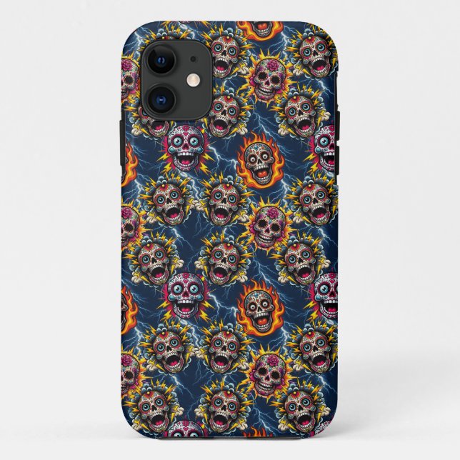 Coques Case-Mate iPhone Crâne à sucre - Jour de la foudre morte (Dos)