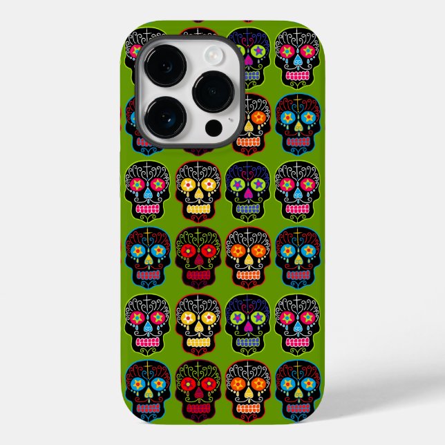 Coques Case-Mate iPhone Crâne à sucre noir (Verso)