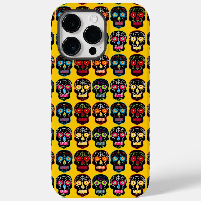 Coques Case-Mate iPhone Crâne à sucre noir (Verso)