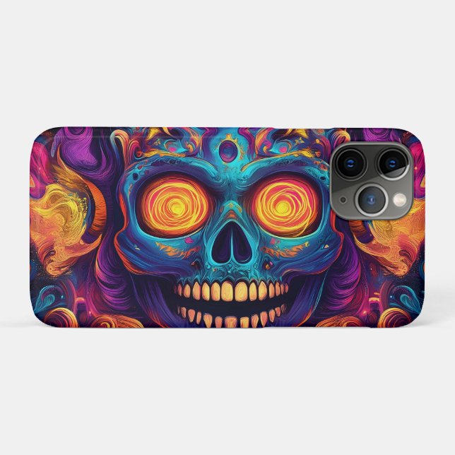 Coques Case-Mate iPhone Crâne à sucre psychédélique - Jour des morts (Dos (Horizontal))