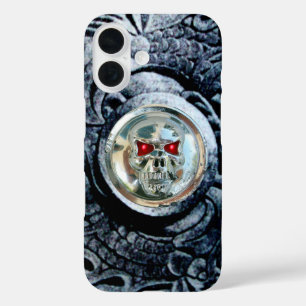 COQUES iPhone 16  CRÂNE CHROME AVEC GRIFFONS FANTAISIE