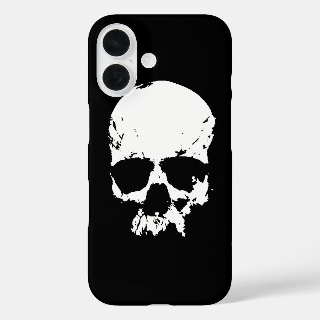 Coques Case-Mate iPhone Crâne d'art pop noir et blanc (Verso)