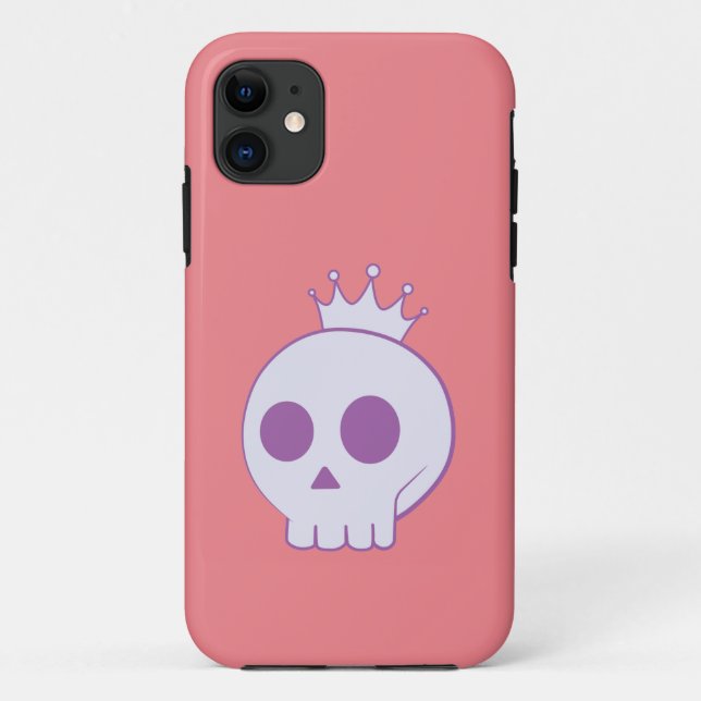 Coques Case-Mate iPhone crâne de dessin animé avec couronne (Dos)