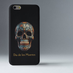 Coque Case-Mate iPhone Crâne de Día de los Muertos or Turquoise et Or per