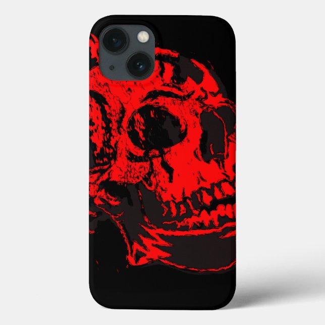 Coques Case-Mate iPhone Crâne de Diable Rouge Œuvre d'art Effrayante (Verso)