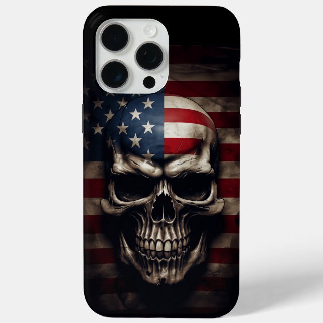 Coques Case-Mate iPhone Crâne de drapeau américain  (Verso)