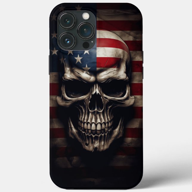 Coques Case-Mate iPhone Crâne de drapeau américain  (Verso)