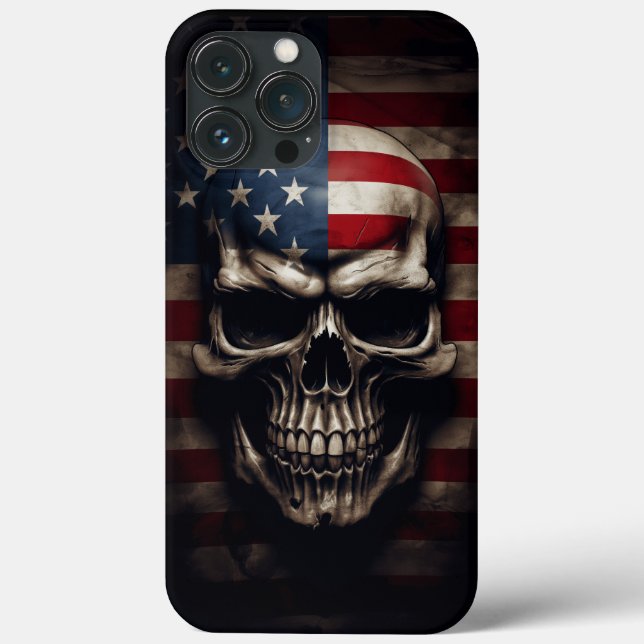 Coques Case-Mate iPhone Crâne de drapeau américain  (Verso)
