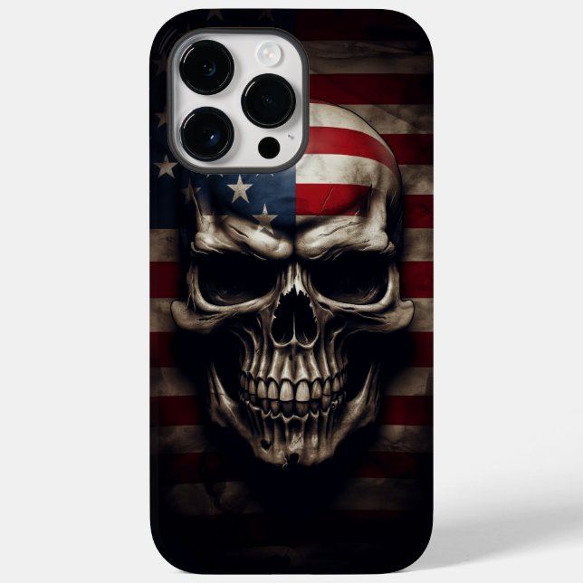 Coques Case-Mate iPhone Crâne de drapeau américain  (Verso)