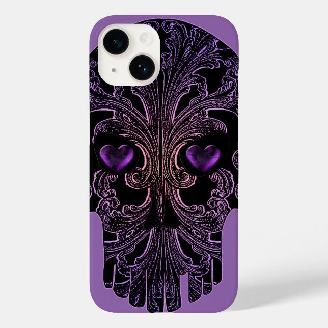 Coques Case-Mate iPhone Crâne de Filigree dans les nuances de violet (Verso)