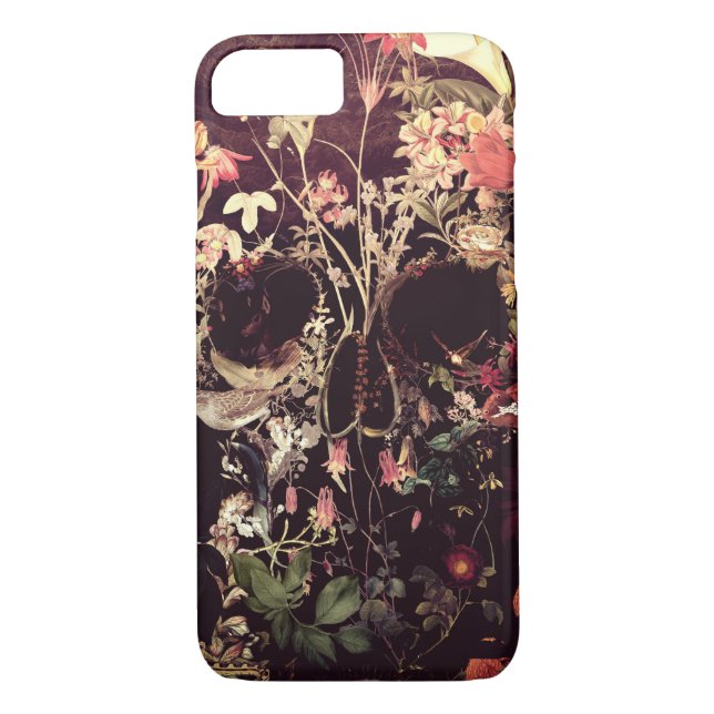 Coques Case-Mate iPhone Crâne de fleur (Dos)