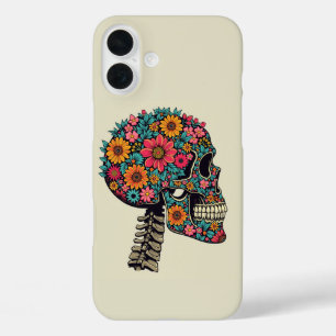 Coque Pour iPhone 16 Plus Crâne de néon- Halloween gothique