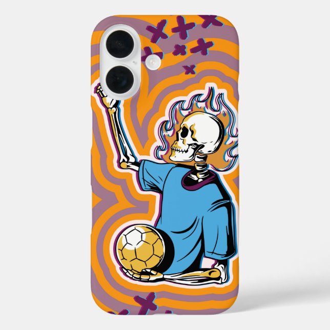 Coques Case-Mate iPhone Crâne de soccer psychédélique (Verso)