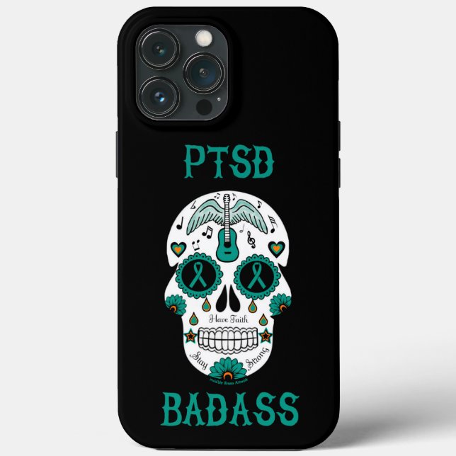 Coques Case-Mate iPhone Crâne de sucre/Badass...PTSD (Verso)