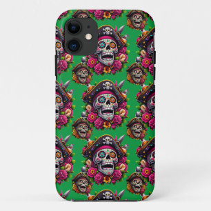 Case-Mate iPhone Case Crâne de sucre - Crâne de jument de pirate (vert)