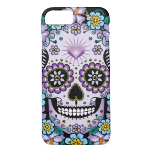 Case-Mate iPhone Case Crâne de sucre pourpre aux fleurs