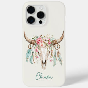 Coque Case-Mate iPhone Crâne de vache floral aquarelle Boho