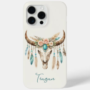 Coque Case-Mate iPhone Crâne de vache floral aquarelle Boho Chic
