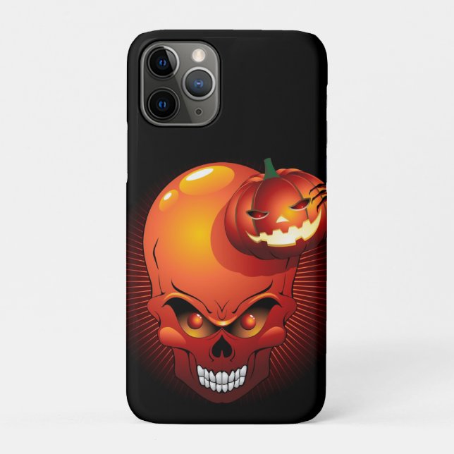 Coques Case-Mate iPhone Crâne d'Halloween et Citrouille (Dos)