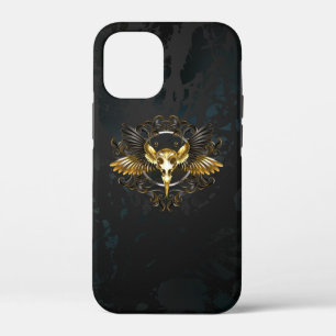 Case-Mate iPhone Case Crâne d'oiseau doré sur fond noir