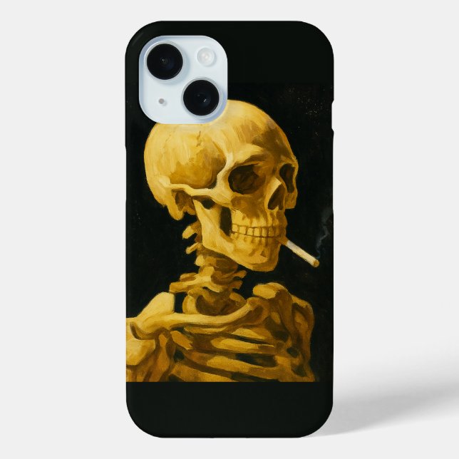 Coques Case-Mate iPhone Crâne doré fumant – Unique inspiré de Van Gogh (Verso)