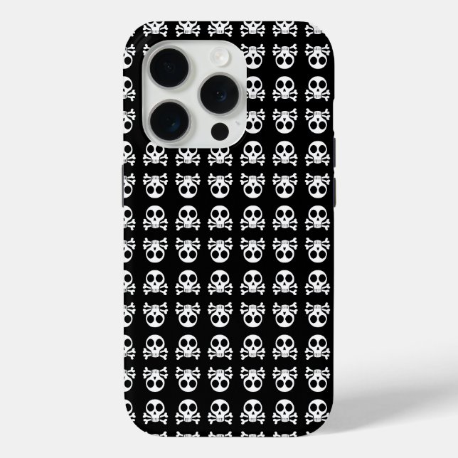 Coques Case-Mate iPhone crâne effrayant sur fond noir (Verso)