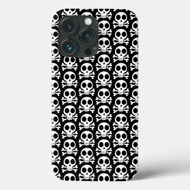 Coques Case-Mate iPhone crâne effrayant sur fond noir (Verso)