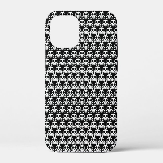 Coques Case-Mate iPhone crâne effrayant sur fond noir (Verso)