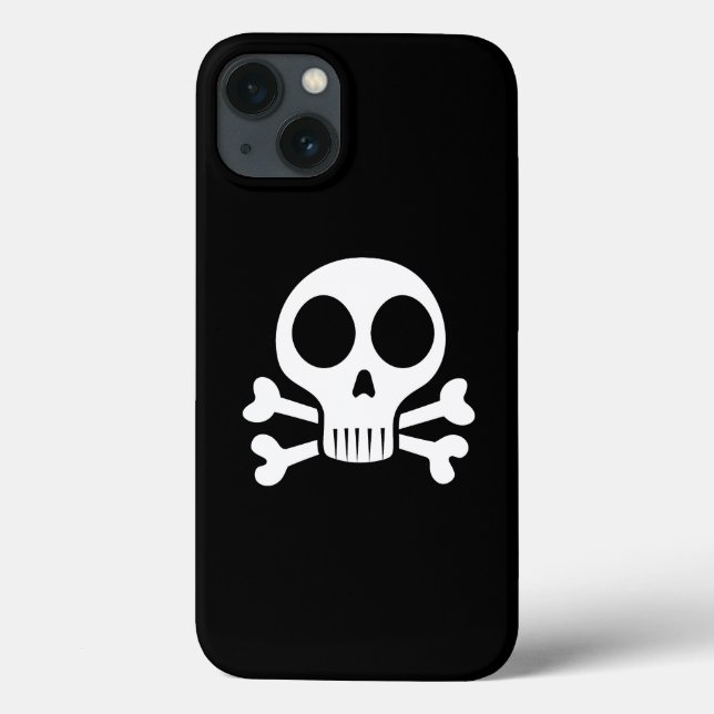Coques Case-Mate iPhone crâne effrayant sur fond noir (Verso)