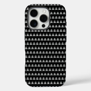 Coque iPhone 16 Pro crâne effrayant sur fond noir