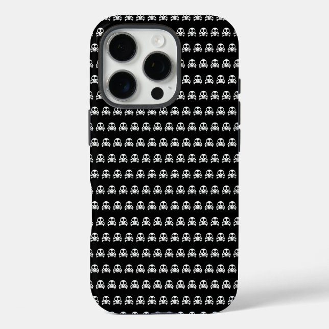 Coques Case-Mate iPhone crâne effrayant sur fond noir (Verso)