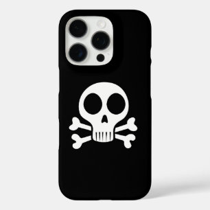 Coque iPhone 16 Pro crâne effrayant sur fond noir