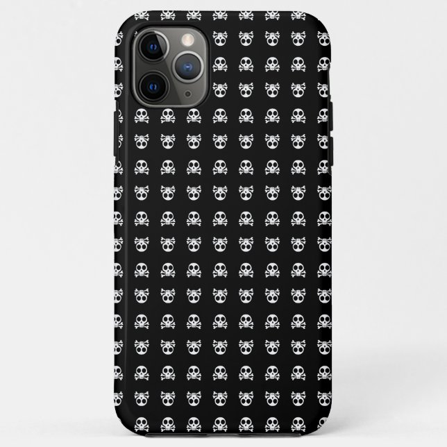 Coques Case-Mate iPhone crâne effrayant sur fond noir (Dos)