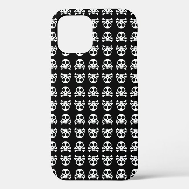 Coques Case-Mate iPhone crâne effrayant sur fond noir (Verso)