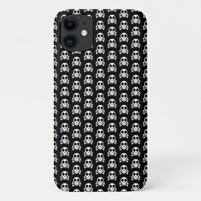 Coques Case-Mate iPhone crâne effrayant sur fond noir (Dos)