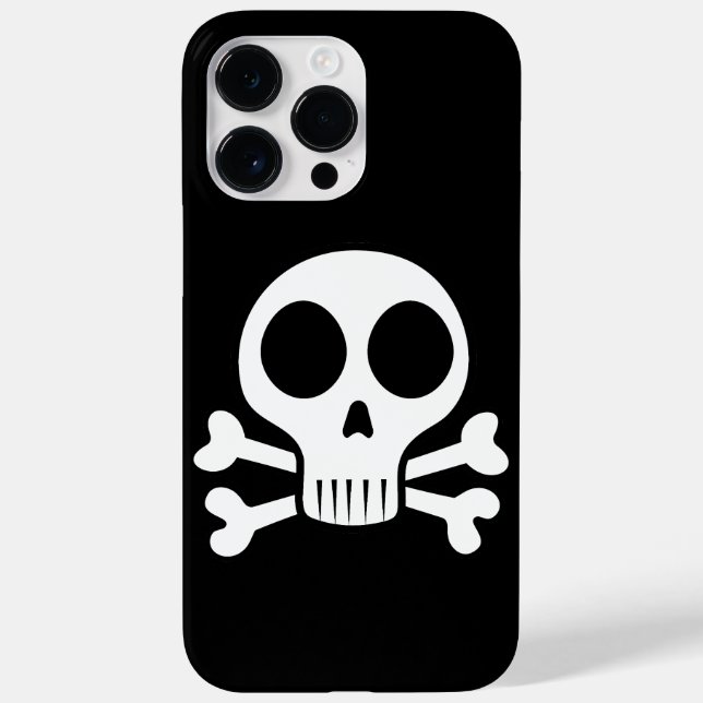 Coques Case-Mate iPhone Crâne éffrayant sur un arrière - plan noir (Verso)