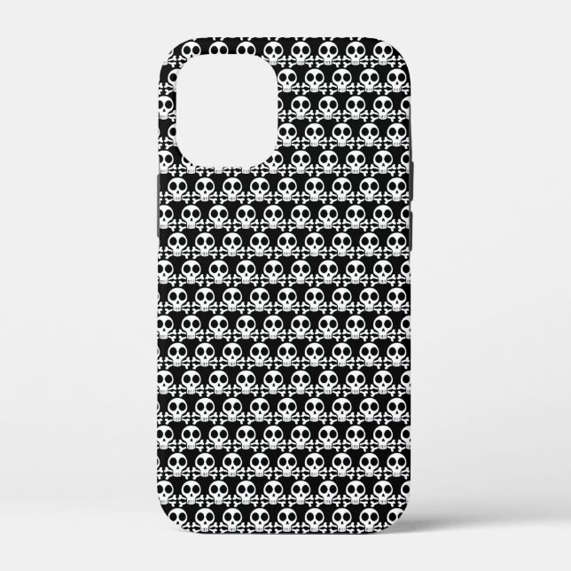 Coques Case-Mate iPhone Crâne éffrayant sur un arrière - plan noir (Verso)