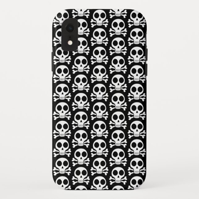 Coques Case-Mate iPhone Crâne éffrayant sur un arrière - plan noir (Dos)