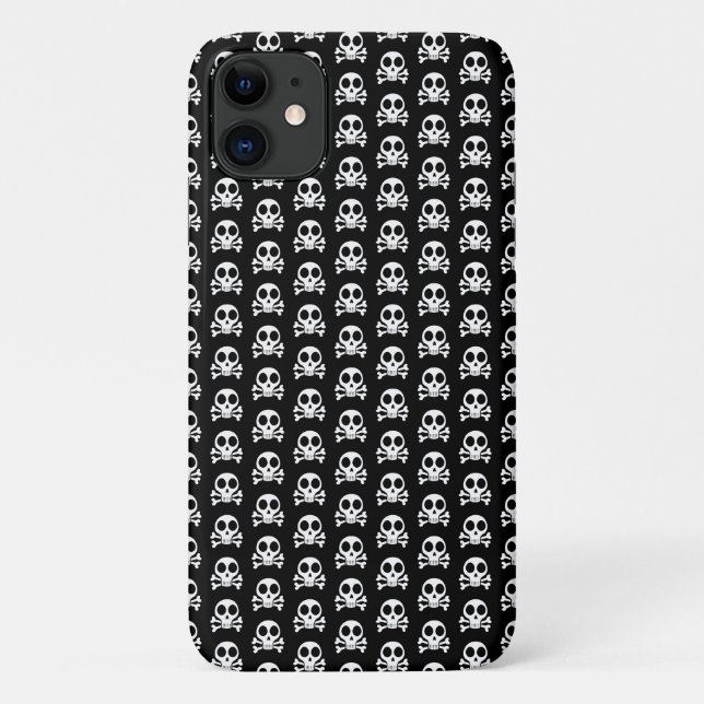 Coques Case-Mate iPhone Crâne éffrayant sur un arrière - plan noir (Dos)