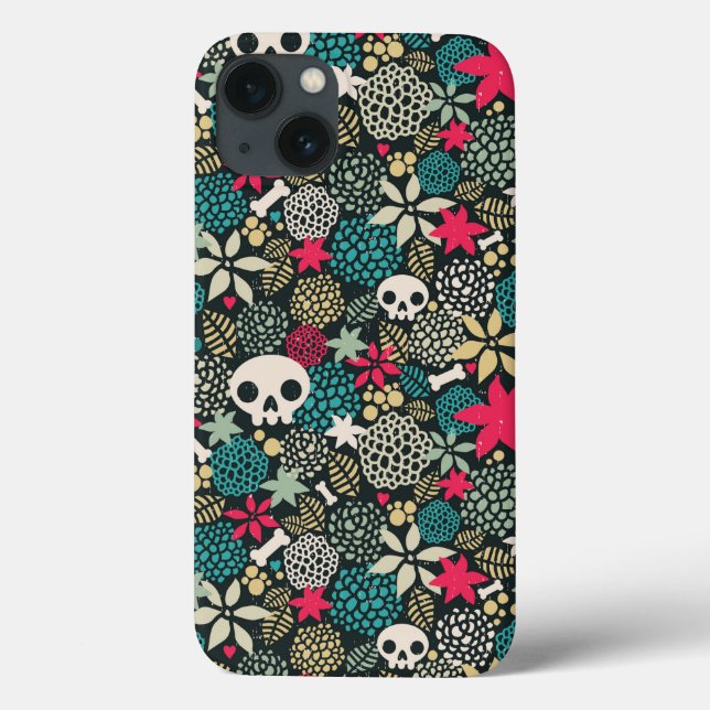Coques Case-Mate iPhone Crâne en fleurs (Verso)