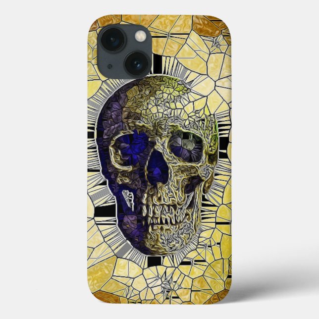 Coques Case-Mate iPhone Crâne en verre gothique Abstrait (Verso)
