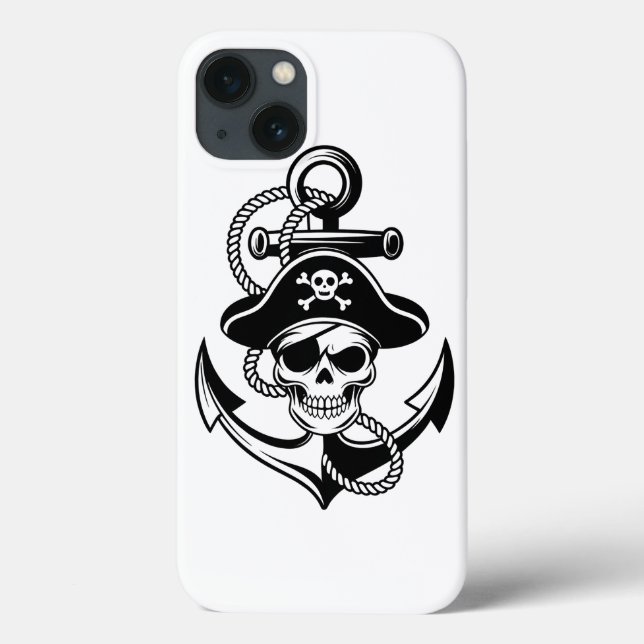 Coques Case-Mate iPhone Crâne et Ancre de pirates audacieux - Conception n (Verso)