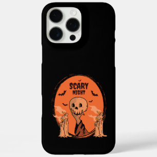 Coque iPhone 16 Pro Max Crâne et Chauve-Souris de la Nuit Effrayante Hallo
