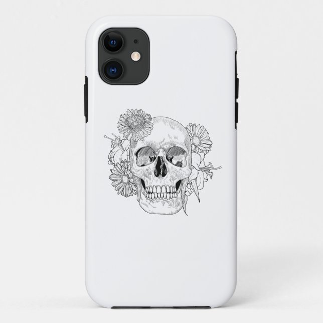Coques Case-Mate iPhone Crâne et fleurs inspirés (Dos)