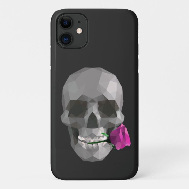 Coques Case-Mate iPhone Crâne et rose (Dos)