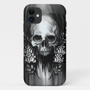 Coque iPhone 11 Crâne et roses