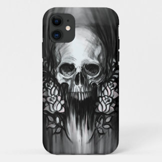 Coque iPhone 11 Crâne et roses