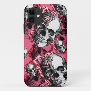 Coque Case-Mate Pour iPhone Crâne et roses à peine là je téléphone le cas