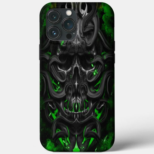 Coques Case-Mate iPhone crâne Étincelle bio verte (Verso)